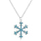 Aubrey Lee Cubic Zirconia Snowflake Pendant Necklace in Rhodium Plated Brass