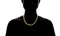 Structure 12mm Polished 20" Figaro Chain Necklace in Yellow Gold Plated Brass for Men