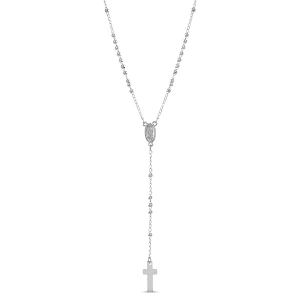 My Bible Stainless Steel Cross Drop Beaded Rosary Necklace