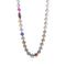 Aubrey Lee Rainbow Glass Bead 20" Necklace with Pave Cubic Zirconia Clasp