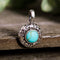 Willowbird Turquoise Pendant in Oxidized Sterling Silver