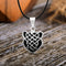 Steel Evolution Oxidized Stainless Steel Pendant Necklace on 22" Black Cord