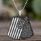 My Bible American Flag Black IP Plated Stainless Steel Lords Prayer Dog Tag Necklace