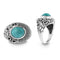 Willowbird Simulated Turquoise Beaded Ring in Oxidized Sterling Silver