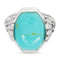 Willowbird Simulated Turquoise Ring in Rhodium Plated Sterling Silver
