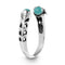 Willowbird Simulated Turquoise Cuff Ring in Rhodium Plated Sterling Silver
