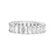 Lesa Michele Cubic Zirconia Emerald Cut Eternity Band Ring in Rhodium Plated Sterling Silver