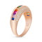 Lesa Michele Rainbow Cubic Zirconia Baguette Band Ring in Rose Gold Plated Sterling Silver