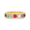 Lesa Michele Rainbow Cubic Zirconia Eternity Band Ring in Yellow Gold Plated Sterling Silver