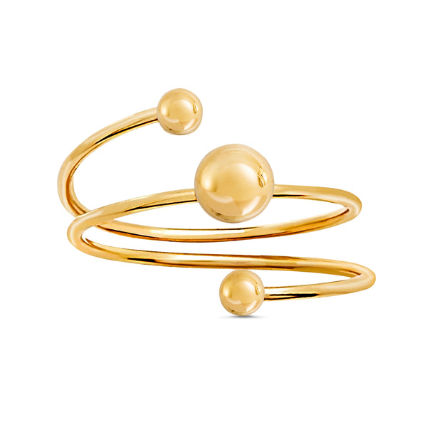 Lesa  Michele  Yellow  Gold  Plated  Wrap  Around  Ring  in  Brass