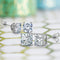 Lesa Michele Rhodium Plated Sterling Silver 6mm Round and Square Cubic Zirconia Stud Earring Set