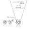 Lesa Michele Bezel Set Cubic Zirconia Necklace and Earring Set in Sterling Silver
