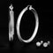 Lesa Michele Stainless Steel Hoop & Ball Stud Earring 2 Pair Set