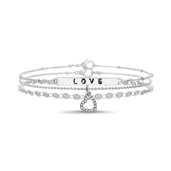 Steve Madden 3 Piece Charms Anklet Set