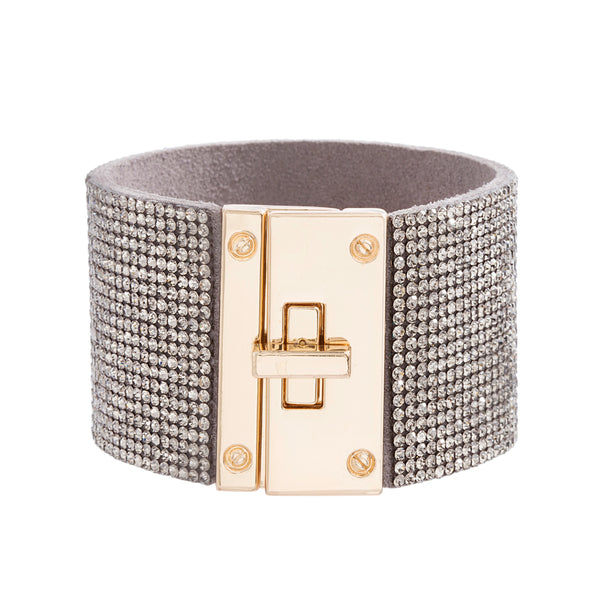 Steve Madden Casted Wrap Around Rhinestone Bangle Bracelet