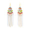Steve Madden Multi-Colored Simulated Stone Floral Chandelier Earrings