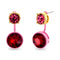 Steve Madden Women's Pink and Gold-Tone Simulated Ruby Drop Post Earrings