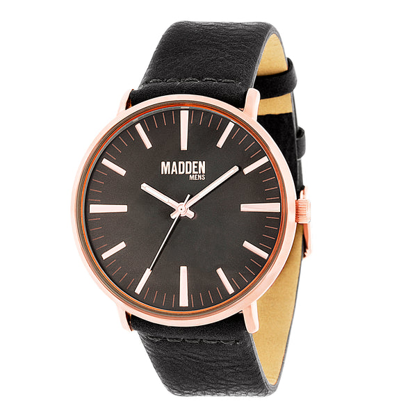 Steve Madden Men's Leather Strap Watch
