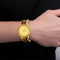 Steve Madden Ladies Yellow Gold Plated Lucite Strap Watch
