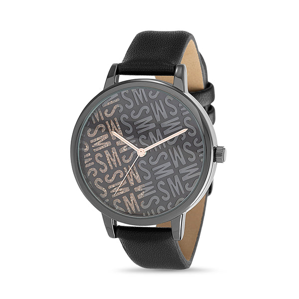 Steve Madden Ladies Glitter Logo Dial Watch