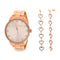 Steve Madden Ladies Rose Gold Plated Watch and Heart Dangle Earrings Set